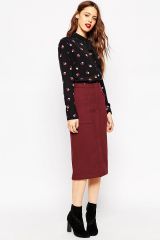 ASOS Pencil Skirt in Wool Mix Twill
