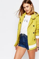 Jack Wills Bonded Peacoat - Green and Yellow