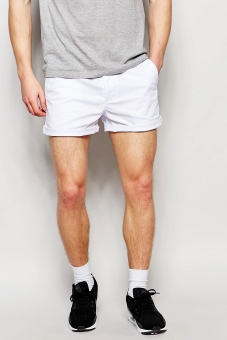 ASOS Slim Chino Shorts In White In Shorter Length