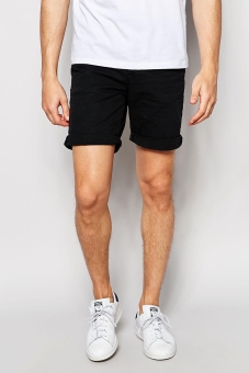 Only & Sons Black Denim Shorts