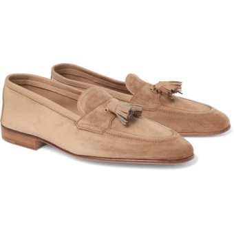 Portland Leather-Trimmed Suede Tasselled Loafers