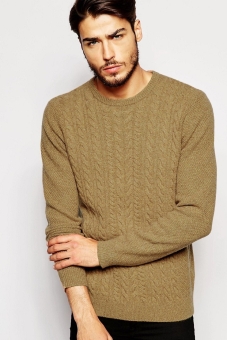 ASOS Lambswool Rich Cable Knit Jumper