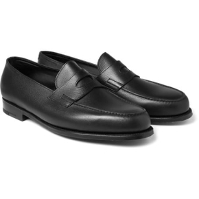 Grained-Leather Penny Loafers