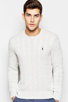 Polo Ralph Lauren Jumper with Cable Knit In Grey