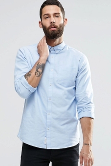 River Island Oxford Shirt In Light Blue In Regular Fit