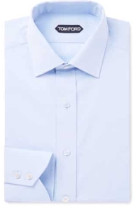 Blue Slim-Fit Cotton-Poplin Shirt