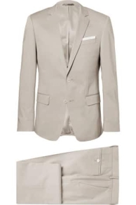 Grey Hudson Slim-Fit Stretch-Cotton Suit