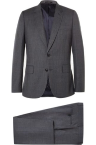 London Grey Soho Slim-Fit Checked Wool Suit