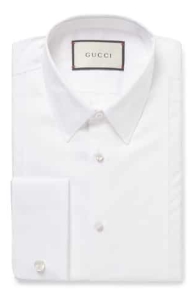 White Slim-Fit Bib-Front Double-Cuff Cotton-Poplin Shirt