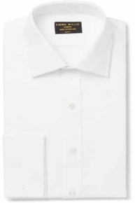 White Slim-Fit Double-Cuff Cotton Oxford Shirt