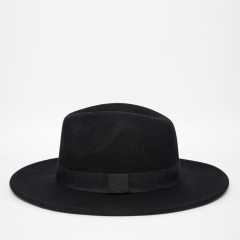ASOS Felt Fedora Hat With Wide Band and Stitch Edge