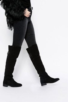 ASOS KIMBER Leather Stud Over The Knee Boots