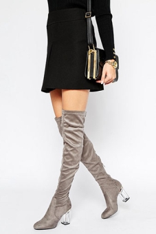 Public Desire Keira Clear Heel Over The Knee Boots