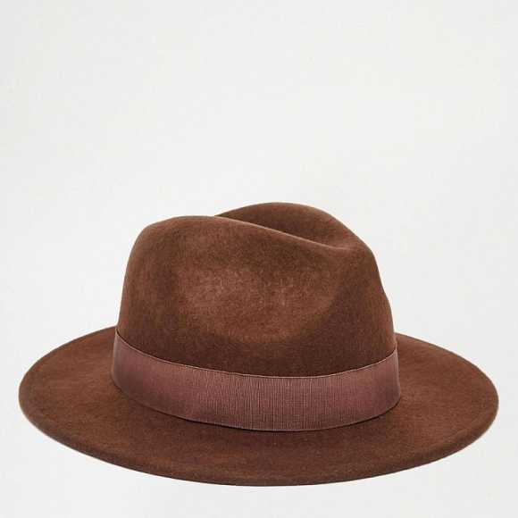 ASOS Fedora Hat In Brown Felt
