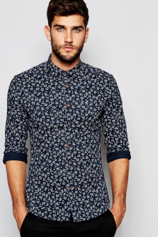 ASOS Skinny Floral Shirt with Long Sleeves