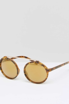 Jeepers Peepers Round Sunglasses in Tort with Yellow Lens
