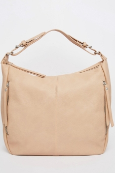 Pieces Slouch Hobo Shoulder Bag in Nude