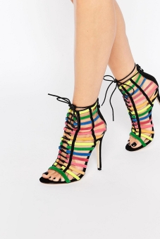 Public Desire Crina Multi Lace Up Heeled Sandals