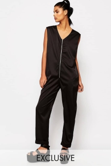 Story Of Lola Utility oversized Jumpsuit With Exposed Zip Detail