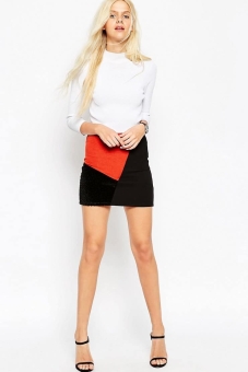 ASOS Mini Skirt In Patchwork Colour Block