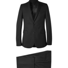 Black Slim-Fit Stretch-Wool Suit