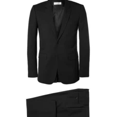 Black Slim-Fit Virgin Wool-Twill Suit