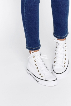 Converse Perforated Leather Chuck Taylor Hi Top Sneakers