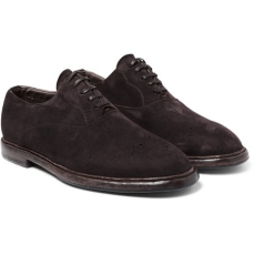 Washed-Suede Oxford Shoes