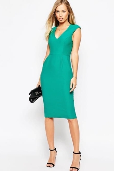 asos-wiggle-dress-with-v-neck-in-textured-jersey