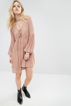 glamorous-petite-smock-dress-with-bell-sleeve