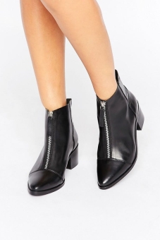 ASOS REPH Leather Zip Ankle Boots