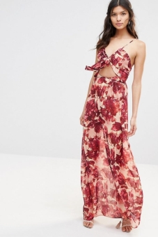 For Love and Lemons Maxi Dress In Wild Rose