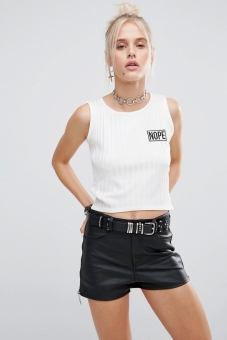 The Ragged Priest Nope Patch Crop Tank Top