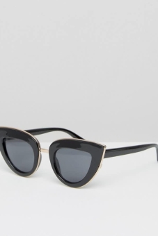 ASOS Flat Top Cat Eye Sunglasses With Full Metal Sandwich