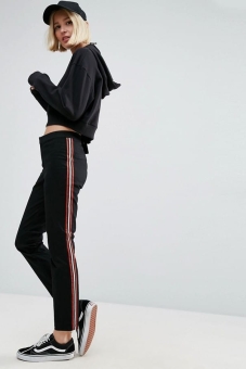 ASOS Cigarette Pants with Side Stripe