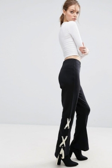 ASOS Wide Leg Joggers with Lace Up Side