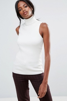 B.Young Roll Neck Sleeveless Top