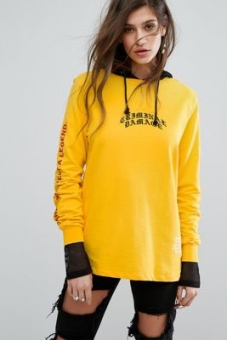 Criminal Damage Long Sleeve Top With Front Logo