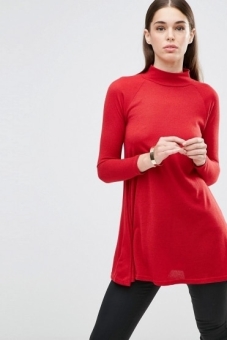 AX Paris Turtle Neck Knitted Tunic