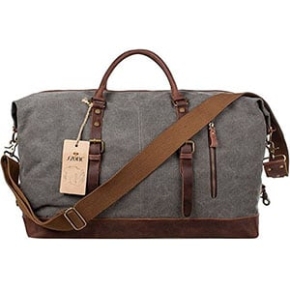 S-ZONE-Leather-Canvas-Duffel-Bag
