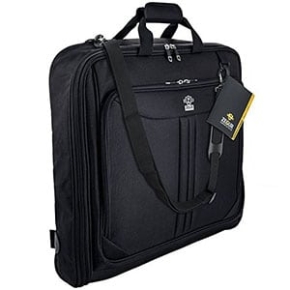 Zegur 40-Inch 3 Suit Carry On Travel Garment Bag With Adjustable Shoulder Strap and Multiple Organizer Pockets - Black