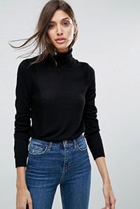 ASOS Jumper With Roll Neck And Rib Detail