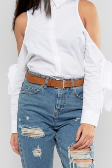 ASOS Leather Silver Buckle Waist And Hip Belt