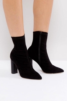 Office London Sock Heeled Ankle Boots