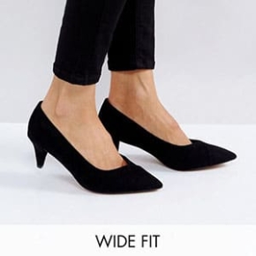 ASOS SOUTHERN Wide Fit Pointed Kitten Heels