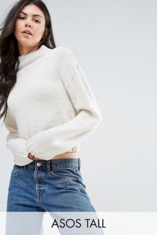 ASOS TALL Chunky Jumper In Crop With High Neck