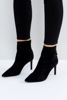 Dune Oralia Suede Pointed Heeled Boots