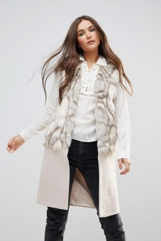 Glamorous Vest With Fur Overlay