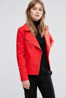 Helene Berman Red Biker Jacket