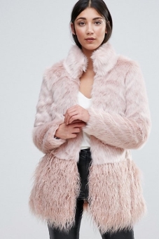 Lipsy Faux Fur Panelled Coat